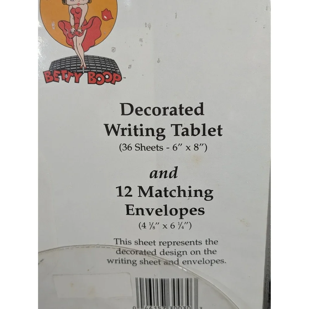 Vintage 2002 Betty Boop Stationery Set Writing Tablet 36 Sheets 12 Envelopes